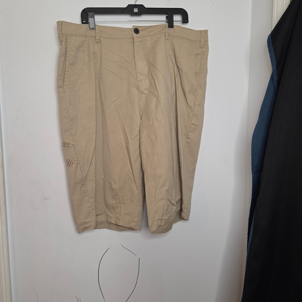 Hart and Huntington Mens Tan Khaki Chino Shorts Size 40 Casual Skate Twill